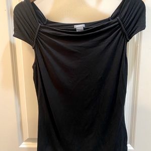 Ann Taylor black shirt-sleeve blouse